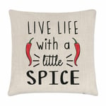 Live Life With A Little Spice Chilli Cushion Cover Pillow Spicy Food Hot Funny