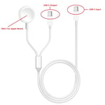 3.94FT 2in1 Magnetic Charger Charging Cable For Apple Watch iPhone 16/15/14/13/X