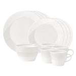 Royal Doulton 1815 1815TW25098 Pc Dinnerware Set, White, Porcelain, 16-Piece