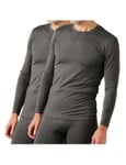 LAPASA Haut Thermique Homme Maillot de Corps à Manches Longues sous-Vêtements Chauds Automne/Hiver M55 Gris Foncé (2 Hauts) M