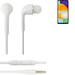 Headphones for Samsung Galaxy A13 5G headset in ear plug white