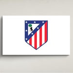 Licensed Décor Décoration murale en acrylique Atlético de Madrid Grand format 130 cm (l) x 80 cm (H) – Crête sur blanc