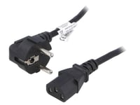 Cable alimentation angulaire vers C13 femelle 3m