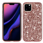 IPhone 11 Pro Max deksel med et glitter - Rose gullfargett