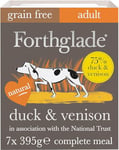 Forthglade Wet Dog Food, National Trust (7 x 395g Trays) - Adult Dogs, Grain Free Duck & Venison, Stomach Sensitive Wet Dog Food Trays with Natural Ingredients, Complete Hypoallergenic Dog Food