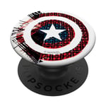 PopSockets Marvel Captain America Shield Glitch Digital Pattern Pop PopSockets Support et Grip pour Smartphones et Tablettes