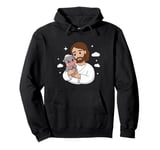 Moo Deng Jesus and the Baby Hippo of Peace Pullover Hoodie