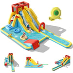 Goplus - Château Gonflable Aquatique avec Souffleur avec Piscine,Pistolet d'Eau Toboggan Aquatique pour Enfants 3-10 Ans (Slide, avec Souffleur 680W)