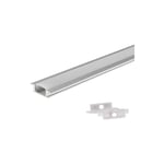 Profilé Aluminium Gris Encastrable Hauteur 7mm Diffuseur pour Ruban led 2m