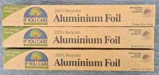 If You Care Aluminium Recycled Foil - 2.9 SQ Meters per pack, 3 x Packs - NEW