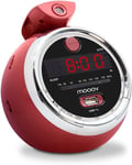 477024 Cherry Radio Réveil Fm Usb Projection Double Alarme Avec Fonctions Sleep/Snooze Et Piles De Sauvegarde De L'Heure - Rouge