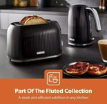 Geepas Fluted 2 Slice Bread Toaster & 1.7L Cordless Electric Kettle Set, Black