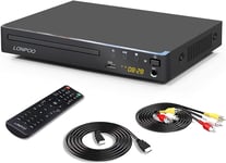 Compact DVD Player HDMI for TV - Multi-Region DVD CD Disc Player with Full HD Pi