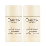 2-pack Calvin Klein Obsession For Men Deostick 75ml Transparent