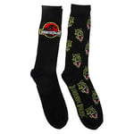 Universal Men's Jurassic Park 2 Pack Crew Socks, Black, 9-13 UK