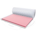 FDM Surmatelas Visco Max - 140 x 200 cm - Dureté H1 - Hauteur : env. 8 cm - Mousse thermoplastique - Convient aux Personnes allergiques - Certifié Öko-Tex - Blanc