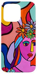 Coque pour iPhone 15 Pro Max Aura Florale Abstrait Portrait De Femme Avec Fleurs