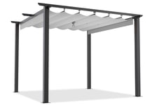 3x3M Outdoor Retractable Pergola with Canopy Patio Metal Shelter for Garden Gazebo Grey