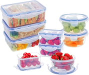 EASYLOCK 180ML 300ML 1150ML 9Pack Plastic Food Storage Containers with Lids Mea