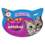 WHISKAS LES IRRÉSISTIBLES - Friandises au Saumon pour Chat Adulte - 8 Boîtes de 60 g - Croquantes à l'Extérieur et Fondantes à l'Intérieur