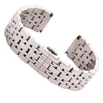 Remplacement du Bracelet de Montre, Bracelet de Montre 18mm 20mm 22mm Bracelet de Montre en Acier Inoxydable Bracelet en Argent Poli pour Homme Bracelet de Remplacement en métal Bracelet Accessoires