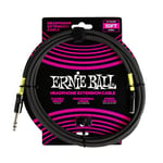 Ernie Ball Headphone Extension Cable, 1/4 to 3.5mm 10ft - Black