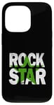 Coque pour iPhone 13 Pro Graphisme vert vieilli Green Rock Star