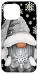 Coque pour iPhone 16 Pro Max Cool Grey Goth Gnome With Cute Snowflake Pattern For Winter