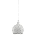 Eglo Suspension Roccaforte - 1 Ampoule - Moderne - en Acier - Blanc - Lampe de Table à Manger - Lampe de Salon Suspendue avec Douille E14 - Diamètre : 17 cm