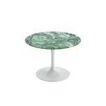 Knoll - Saarinen Round Table - Soffbord, Vitt underrede, skiva i matt grön Alpi marmor, H: 36, Ø 51 - Soffbord - Eero Saarinen - Grön,Vit - Glas/Metall