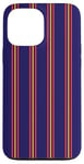 Coque pour iPhone 13 Pro Max Bleu Marine Jaune Rouge Rayé Girly Esthétique Preppy Stripe