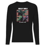 Jurassic Park World Four Colour Faces Men's Long Sleeve T-Shirt - Black - S - Black