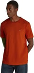 Tommy Hilfiger T-Shirt Manches Courtes Homme Tee Coton, Rouge (Dark Magma), M