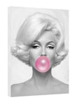 Marilyn Monroe Bubble Gum Picture Black White Print On Framed Canvas Wall Art Home Decoration 20’’ x 16 inch -18mm Depth