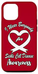 Coque pour iPhone 15 I Wear bordeaux pour la sensibilisation à la drépanocytose