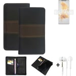 Phone Case + earphones for Huawei Mate 50 Pro Wallet Cover Bookstyle protective