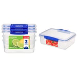 Sistema KLIP IT PLUS Food Storage Containers | 1 L | 3 Count & KLIP IT Food Storage Container | 2 L | Airtight & Stackable Food Container with Clip-Close Lid | 1 Count