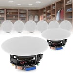 8x In Ceiling Speakers Flush Mount Shop Restaurant 6.5" Coaxial 100v 8ohm 960w