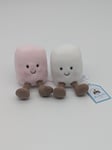 Jellycat Amuseables Marshmallows, Pink White Marshmallows Toy Plush Jelly Cat