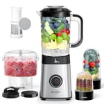 Sangcon Blenders for Kitchen and Food Processor Combo, 5 in 1 Jug Blender for Shakes and Smoothies,3 Speed Control with Pulse 500W for Ice, Fruit, Meat,Vegetable