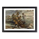 Big Box Art The Miraculous Fish Drought by Peter Paul Rubens Framed Wall Art Picture Print Ready to Hang, Black A2 (62 x 45 cm)