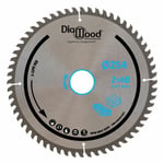 DIAMWOOD - Lame de Scie Circulaire Bois Alu HM Universelle Scie à Onglet Découpe Parfaite Diamètre 254 mm 60 Dents Trapézoïdales Plates Négatives