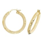 James Moore TH ER1018-20 9k Yellow Gold Hinged Hoop Earrings Jewellery