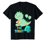 Youth I Am 4 Today 4 Years Old T-Rex Dinosaur Kids 4th Birthday T-Shirt