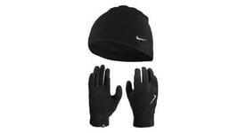 Pack bonnet   paire de gants femme nike run fleece noir