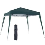 Outsunny Tonnelle de Jardin Pop-up Barnum Pliant 3 x 3 m Acier Polyester imperméabilisé Anti UV avec Sac de Transport Vert foncé