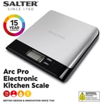 Salter Arc Pro Digital Kitchen Scale Stainless Steel Easy Read Add & Weigh | NEW