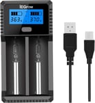 Chargeur Batterie Universel, Chargeur de Piles Intelligent avec écran LCD pour Piles Rechargeables A, AA, AAA, Accus 18650, 26650 26500, 22650, 18490, 17670, 17500, 17355, Ect