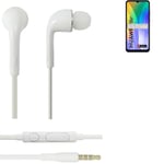 Earphones pour Huawei Y6p in ear headset stereo blanc