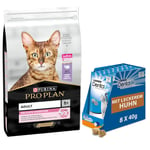 10 kg PURINA PRO PLAN + 8 x 40 g Dentalife Daily tandvårdsgodis på köpet! - Adult Delicate Digestion Turkey